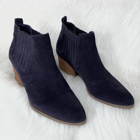 Crown Vintage Suede Navy Blue Ankle Boots
